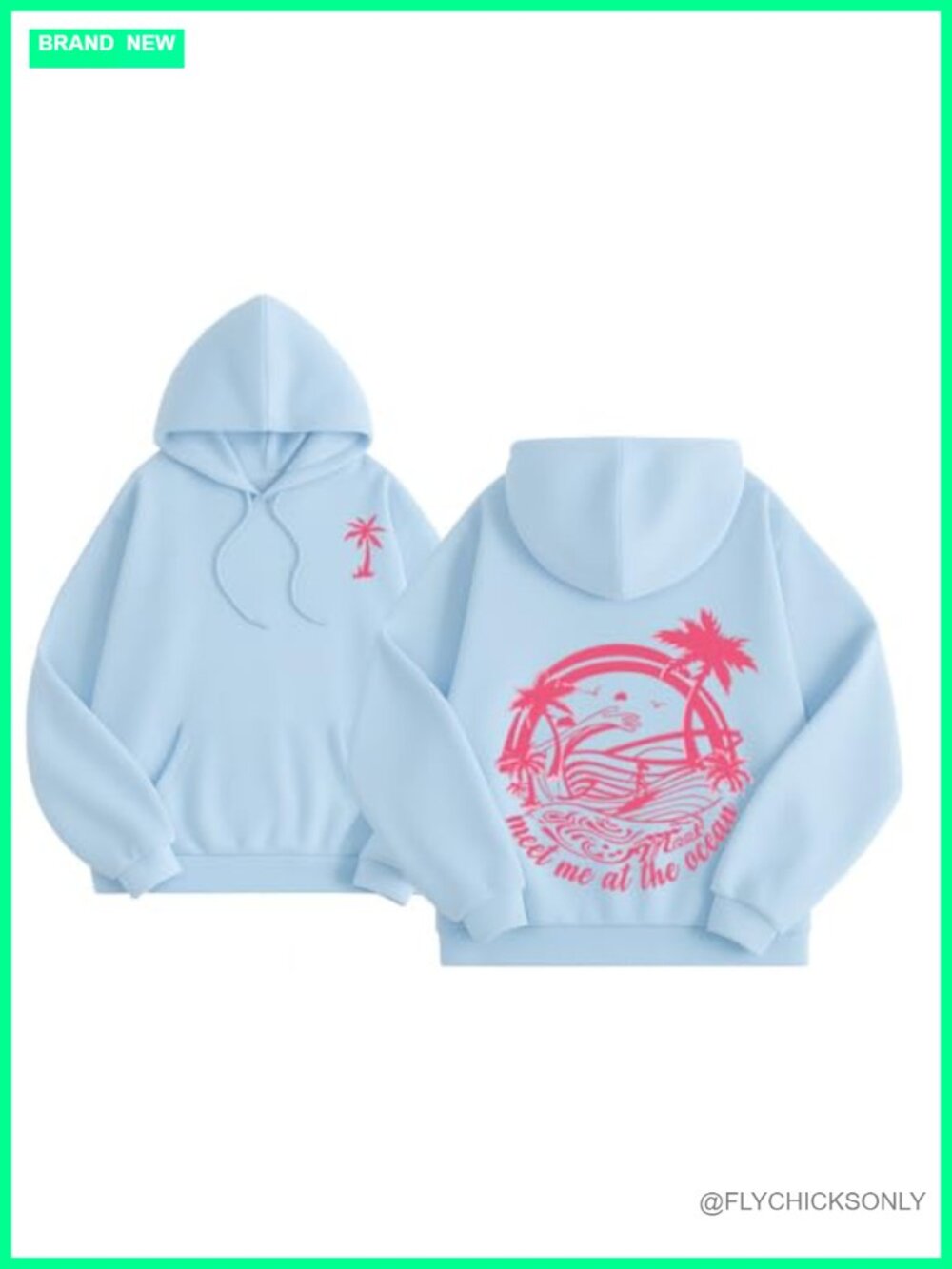 Women's Tropical Palm Tree Graphic Hoodie Fleece Pullover Sweatshirt